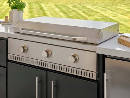 Emory | 12-Foot Outdoor Kitchen Island with Built-In Griddle & Pizza Oven