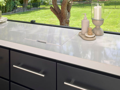Lancaster | Covered Linear Outdoor Kitchen with Built-In Griddle