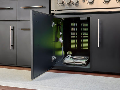 Lancaster | Covered Linear Outdoor Kitchen with Built-In Grill